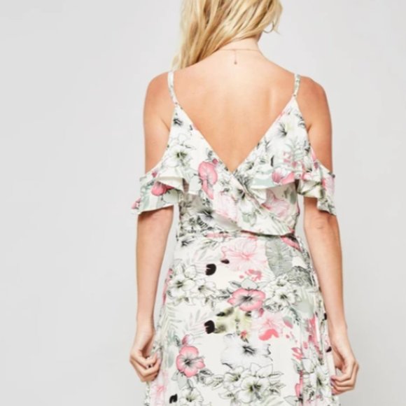Promesa Cold Shoulder Floral Maxi Dress - Picture 3 of 15